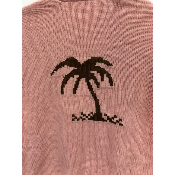 Candace Cameron Bure Pink Palm Tree Cardigan Sweater Size Small - Picture 3 of 10